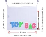Badewannen-Spielzeugnetz-Spielzeug Organisator Weiß -Badespielzeugsammler-Spielzeug Tasche mit haltbaren und größeren Netz + 4 zusätzliche kräftige Saunäpfen + 4 Badewannenspielzeuge für Kleinkind,Badezimmer Organizer Hängender Mesh Beutel - 3