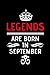 Produktbild Legends Are Born In September: Happy Birthday Libra Blank Lined Journal Notebook Memory Book