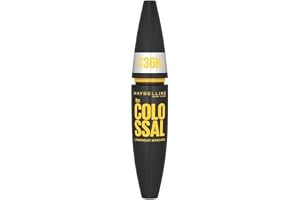 Maybelline New York vattentät mascara för volym, långvarig svart mascara, The Colossal 36H, Nej. 1 Mycket Svart, 1 x 10 ml
