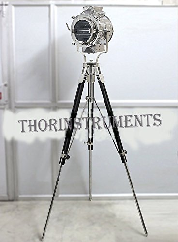 Modern Collectible Chrome Searchlight Home Black Screw Tripod
