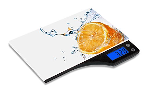 Kabalo Moderne Digitale Küchenwaage , Haushalt, Lebensmittel, Kochen, Wiegen. 5 kg Kapazität 5000g / 1g, Batterien im Lieferumfang enthalten! Schlankes Design, mit digitalen elektronischen LCD-Display mit blauer Hintergrundbeleuchtung