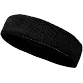 CKSpor Athlete Towel Headband, Forehead Sweatband Headband Black Black