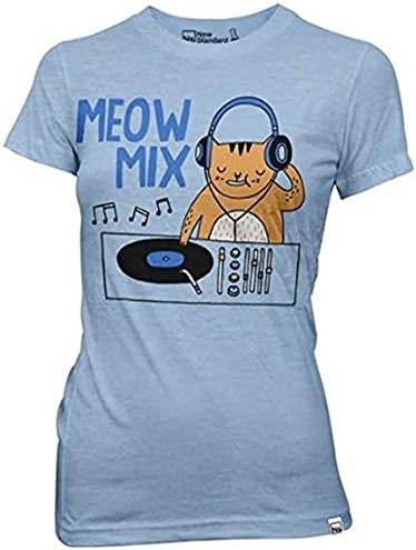 New Standard Gemma Correll Meow Mix Light Blue Juniors T-Shirt (Juniors X-Large)
