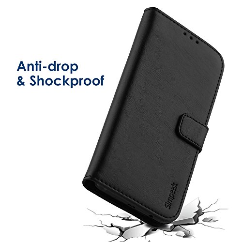 Funda Samsung Galaxy J5 2017 Simpeak Carcasa Samsung J5 2017 Fundas Cuero Galaxy J5 2017 5 2 pulgadas   Soporte Plegable  Ranuras para Tarjetas y Billetes  Estilo Libro  Acceso a Botones  Cierre Magn  tico Negro