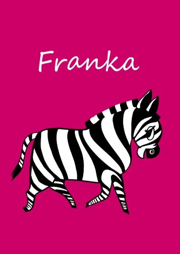 personalisiertes Malbuch / Notizbuch / Tagebuch - Franka: Zebra - A4 - blanko