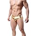 Produktbild XinGe Herren Imitation Leder Ring Design G Strings Thongs (X-Large, Golden)