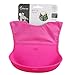 G2PLUS Silicone Baby Bibs Portable Toddler Bib Soft Food Catcher Feeding Pocket Foldable for Diaper Bags (Pink)