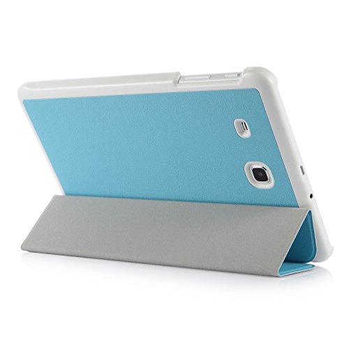 iHarbort® Samsung Galaxy Tab E 9.6 Hülle – Ultra Slim Leder Tasche Hülle Etui Schutzhülle Für Samsung Galaxy Tab E 9.6 Zoll T560 T565 Case Cover Holder (Galaxy Tab E 9.6, hellblau) - 3