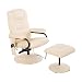 Produktbild HOMCOM Kunstleder Massagesessel Relaxsessel Fernsehsessel TV Sessel mit Wärmefunktion inkl. Hocker Creme