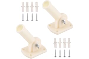 QANYE 2 pezzi supporto per palo bandiera da parete, supporto per bandiera regolabile in plastica, supporto per palo bandiera da parete, con 8 viti e 8 viti di espansione, per l'installazione di pali di