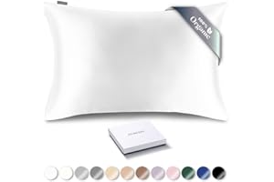 RENESSY Bio Seide Kissenbezug 40x80 cm - 100% Bio-Maulbeerseide, 22 Momme, Natürlich Hypoallergen, Fördert Haar- und Hautgesundheit, 1 Stück (Weiß)