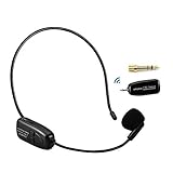 microfono inalambrico oreja Equipado con micrófono de mano, colgador de oreja extraíble, receptor de señal, Línea de carga USB, enchufes intercambiables de 6,35 mm, puede recibir diferentes equipos, Con instrucciones detalladas para el usuario.