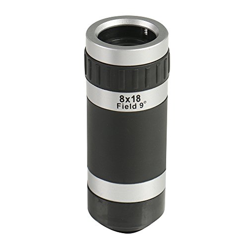 Hunye 4Â in1Â Obiettivo Fotocamera di set: 1Â X Teleobiettivo zoom 8Â X telescopio, Occhio Di Pesce grandangolare 1Â X, 1Â X E 1Â X obiettivo macro lente universale per iPhone 5Â 5S 6, iPad, Samsung Galaxy S3Â MINI, S4, S5Â e altri smartphone e tablet PC' s, Argento