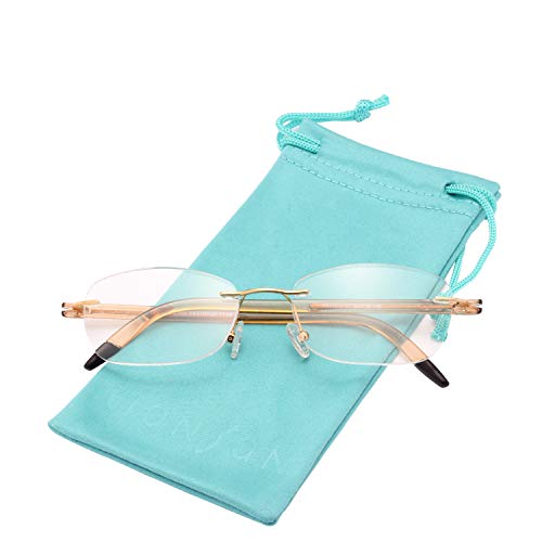 Liansan gafas de lectura para hombres y mujeres TR90 Brazo 10 g Sólo gafas ligeras sin montura L8019 Gold + 3.5