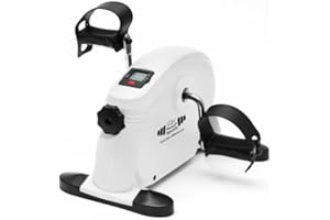 FK Sports Pedal Exerciser, Mini Exercise Bike with Digital Display, Pedal Sit Down Under Desk Bike for Leg Arm Foot, Small Cycle Equipment for Home