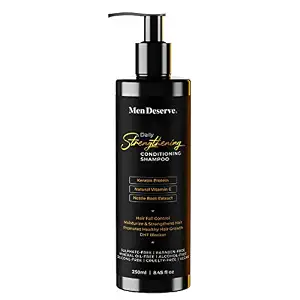 Men Deserve Daily Strengthening Conditioning Shampoo for Hair fall control and Keratin Restore. 250ml (Sulphate free and Paraben free)
