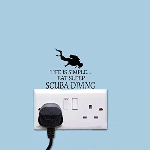 Life Is Simple Scuba Diving Vinyl Switch Sticker Artistic Home Decoration Wall Stickers For Kids Rooms