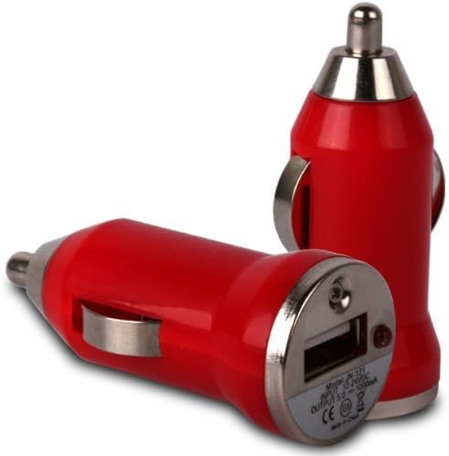 CNL RED IN-CAR BULLET USB CHARGER ADAPTER FOR THE HTC DELUXE MOBILE PHONE