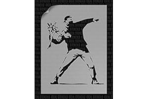 IDEAL STENCILS Pochoir Banksy Motif lanceur de fleurs Format A3 26 x 31 cm