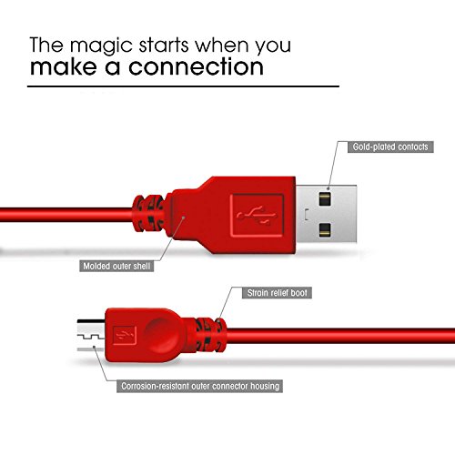  Lot de 2  Vniqloo 3m C  ble de Charge pour Manette Playstation 4  DualShock 4  PS4  PS4 Pro  PS4 Slim  Manette Xbox One Xbox One S Xbox One Elite Xbox One X  Jouer et Recharger  - Rouge