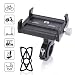 Produktbild Atuka Mountainbike und Fahrrad Aluminium Telefonhalterung Einstellbar Anti Shake Metall Universal Fahrradhalterung Scooter Telefonhalter mit Anti Shake Silikonband Schwarz