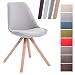 Produktbild CLP Design Retro-Stuhl Toulouse Square mit Stoffbezug und hochwertigem Sitzpolster I Lehnstuhl mit stabilem Holzgestell I Sitzhöhe 48 cm Grau, Natura
