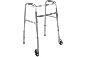 EAZYMOBILITY Eazy Folding Walking Frame with Wheels – Lightweight Height Adjustable Wheeled Walker for Elderly & Disabled | Compact Folding Mobility Aid with 5" Front Wheels & Premium Aluminium Build