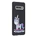 Produktbild Kompatibel mit Samsung Galaxy S10 Plus Hülle, Funny Lustig Cute Cartoon Muster Ultra Dünn Weich Silikon Gummi Bumper Schutz Case Handyhülle Matt Schwarz Schutzhülle - Coole Skateboarding Einhorn