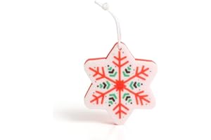 martini SPA - Xmas Collection - Éponge en Forme de Flocon de Neige en polyuréthane avec Cordon Rouge et Blanc 12,7 x 11 x 2,8 cm, 22 g, 1 unité