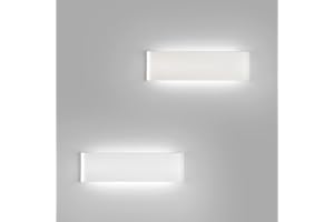 Mille Lucciole 18W Apliques de Pared LED Interior 2160LM Lámpara de Pared 6500K Blanco Frío Lámpara Moderna de Aluminio 2 Piezas 31CM Blanco Para Salon Dormitorio Sala Pasillo Escalera