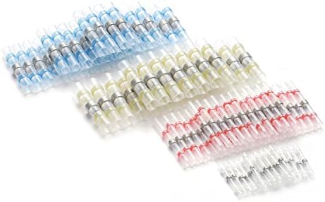 180pcs Waterproof Wire Connector Set with Case, 4 Sizes Solder Seal Heat Shrink Electrical Butt Connectors Terminals Set Insulated Marine Automotive Copper (45White 60Red 60Blue 15Yellow)