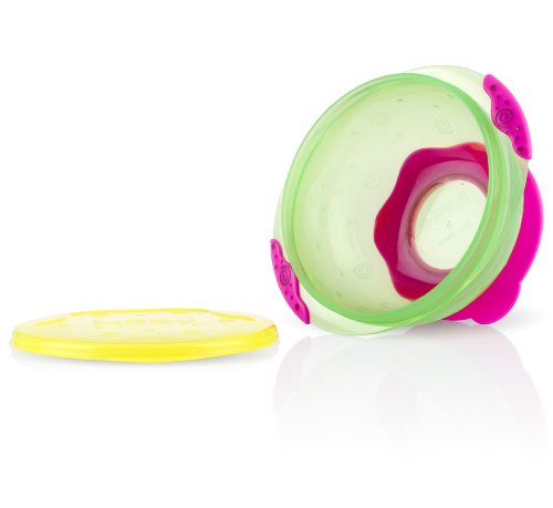 Nuby stapelbare Breischale mit Saugfuß und Deckel, 3 Stück, mehrfarbig - 5