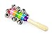 Hangqiao Baby Kids Rainbow Wooden Handle Bell Jingle Stick Shaker Rattle Toys
