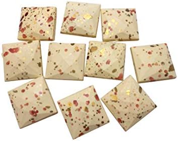 GOELXCeramic Designer Plastic Square Beads (20 mm) for Beading, Jewellery Making & Art Craft Work