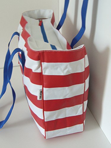 Große XL Strandtasche von Kiras mit verschließbaren Taschen – Multifunktionale Badetasche, auch ideal als Shopper oder Einkaufstasche - 4