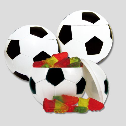 Preisvergleich Produktbild 3er Set Fußballdose Ball Box Fruchtgummi
