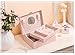Produktbild JYXQC Schmuckkästchen Damen Klein Leder Halskette Ohrringe Finishing-Box Mini-Box Rosa Schichten