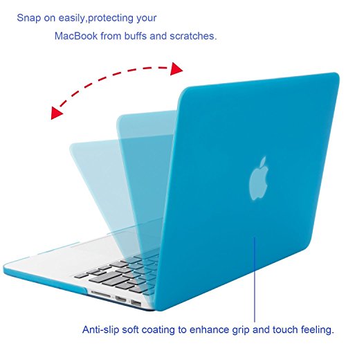 MOSISO Ultra Slim Plastik Hartschale Schutzhülle Hülle Snap Case für Macbook Pro 13 Zoll mit Retina Display NO CD-ROM Drive (A1502 / A1425), Wasser Blau - 4
