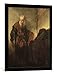 Produktbild Gerahmtes Bild von Harmensz van Rijn Rembrandt "Der Apostel Paulus im Nachdenken", Kunstdruck im hochwertigen handgefertigten Bilder-Rahmen, 50x70 cm, Schwarz matt