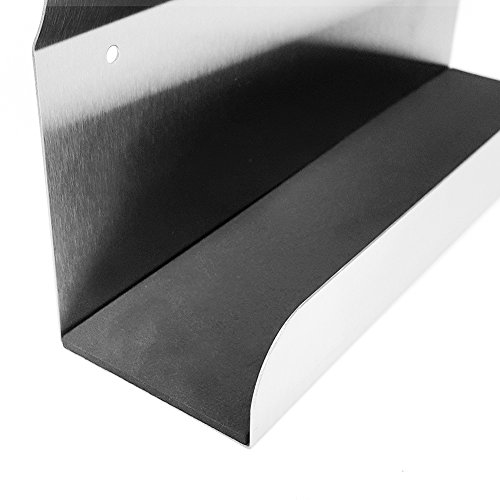 COM-FOUR® Edelstahl Schlüsselleiste mit Ablage und Magnetwand - 7