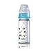 Anti Colic Baby Feeding Glass Bottle 4oz /120ml 0+ Slow Flow Standard Neck - BLUE