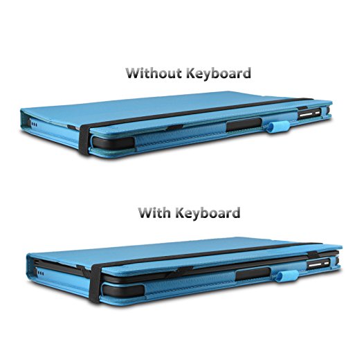 TrekStor SurfTab twin 11.6 Hülle Case -Infiland Slim Fit Folio PU-lederne dünne Kunstleder Schutzhülle Cover Tasche für TrekStor SurfTab twin 11.6 Volks-Tablet, 29,5 cm (11.6 Zoll 2in1 Tablet-PC) (mit Auto Schlaf / Wach Funktion,Tablet und Tastatur sind nicht entgehaltet) (Hellblau) - 4