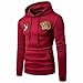 Produktbild Herren Kapuzenpullover Btruely Warme Dicken Mantel Männer Mit Kapuze Winterpullover Winter Langarm Sweatshirt Herren Sweatjacke Stickerei Tops (M, Rot)