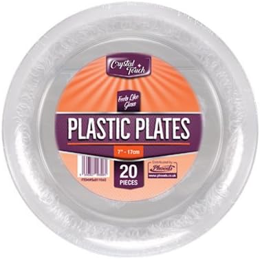 Clear Plastic Disposable Party Plates Hard Extra Strong Heavy Duty Reusable Salad Plates (7"-18cm)