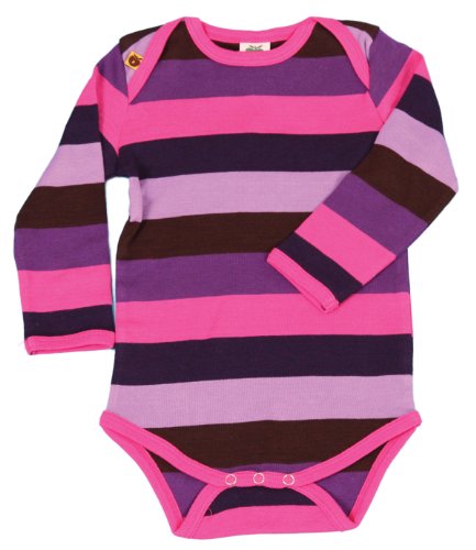 Smafolk Unisex Baby Long Sleeve Bodysuit with Stripes Pink Size 56
