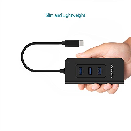 [Ultra dünn und leicht]dodocool USB C Super Speed 4 Port USB 3.0 Hub mit Power Delivery PD USB Typ C Eingang Ladeanschluss für Apple neue MacBook/MacBook Pro - 7
