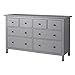 Produktbild HEMNES IKEA Kommode mit 8 Schubladen; grau lasiert; aus Massivholz; (160x96cm)