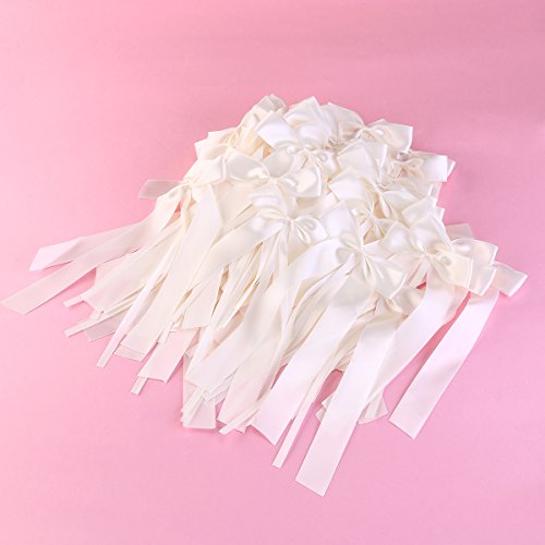OUNONA 50pcs Autoschleifen Hochzeit Antennenschleifen Dekoration für Hochzeit - 5
