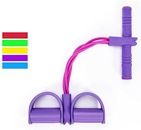 Kasstino Pedal Resistance Latex Band Fitness Exercise Yoga Gym Body Stretch Arms Legs (Purple)