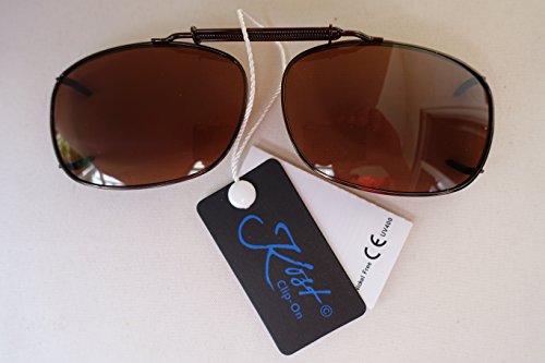 Preisvergleich Produktbild GKA Aufsatz Sonnenbrille für Brillenträger Sehstärke Clip Brillenaufsatz Sonnenbrillenaufsatz Sonnenbrillenclip Clip On Zwicker Gestell kupfer Glas braun